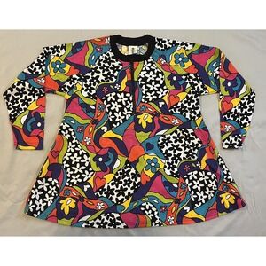 Vintage Go Go Dress Flower Power 70's Style Traffic Jam Medium